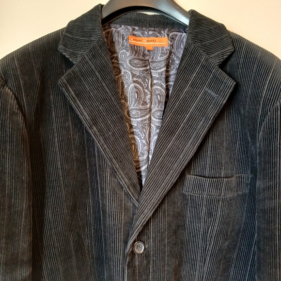 sette ponti Sz XXL Black Corduroy Sports Coat - Picture 2 of 5